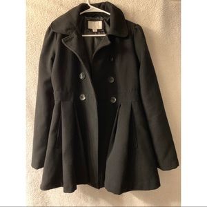 Black peplum pea coat